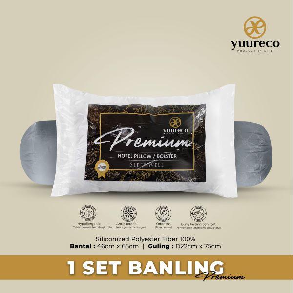 1 Set Bantal Guling Premium Abu Yuureco : Premium Series