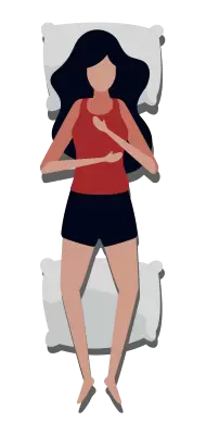 Tidur Telentang dengan Bantal Guling di Bawah Lutut