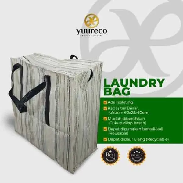 Tas Laundry Jumbo Bahan Plastik Ramah Lingkungan + Zipper