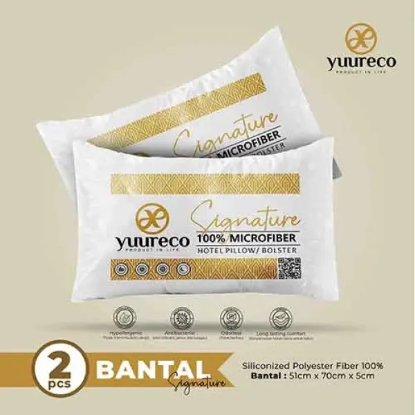 1 Set Bantal Guling Microfiber Merek Yuureco : Signature Series
