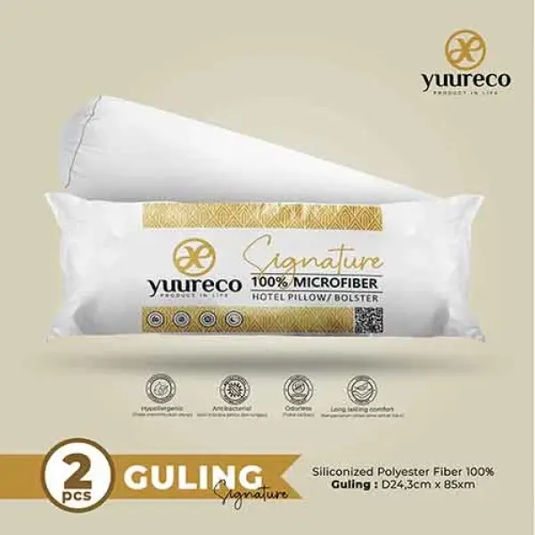 1 Set Bantal Guling Microfiber Merek Yuureco : Signature Series