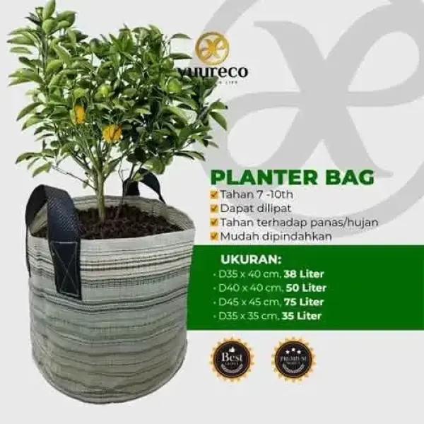 Planter Bag 38 50 75 100 Liter Untuk Tanaman Buah & Sayur