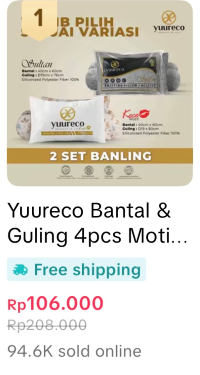 90 Ribu Lebih Penjualan Bantal Dakron Silikon Sultan Series Yuureco-1